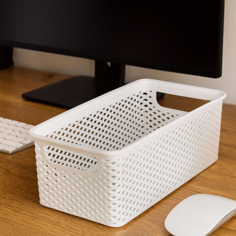 CANASTO ORGANIZADOR LINEA BLANCO 26 CM CANASTO ORGANIZADOR LINEA BLANCO 26 CM