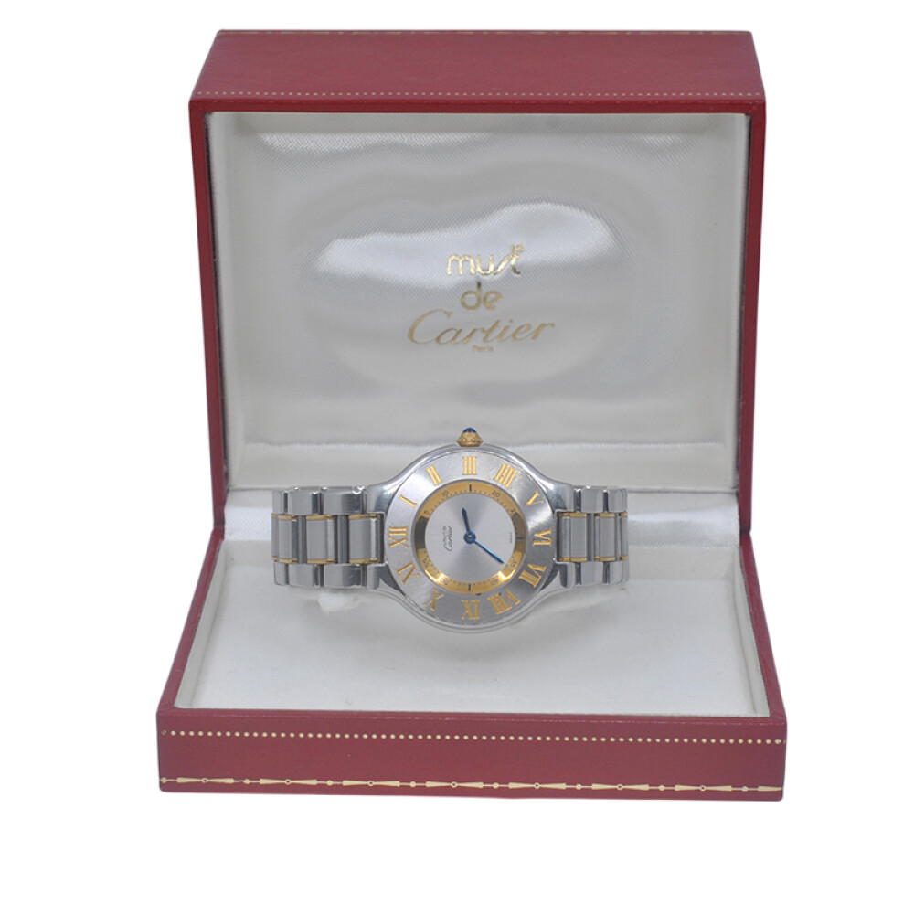 Cartier 21 Must de Cartier 1330 acero y oro 31 mm con estuche Cartier 21 Must de Cartier 1330 acero y oro 31 mm con estuche