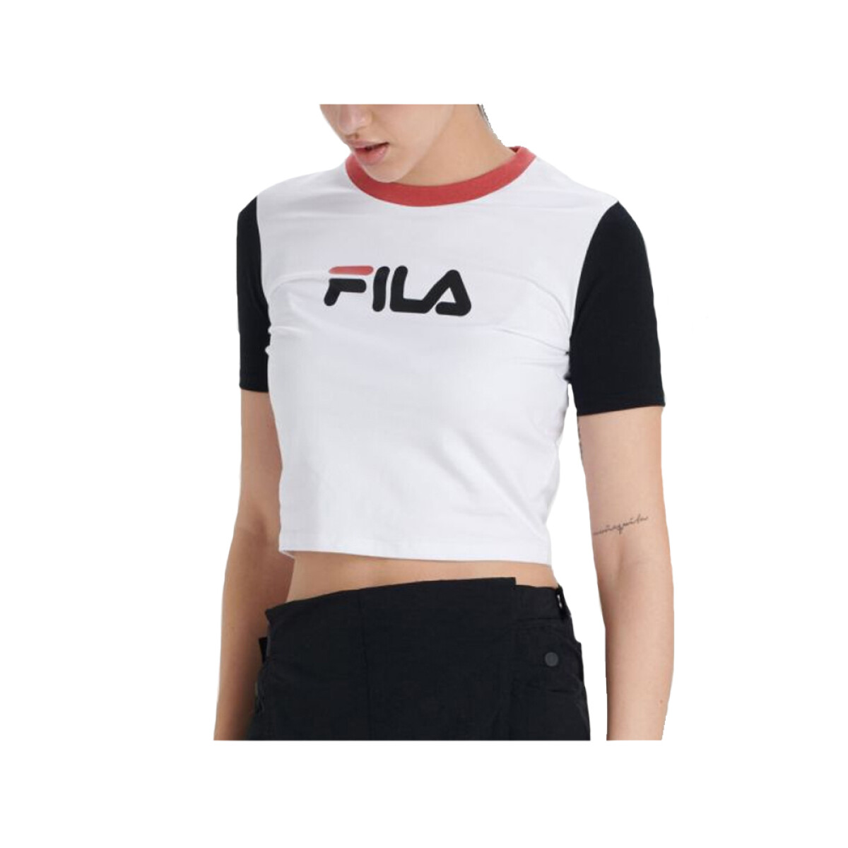 ANNA FITTED CROP TEE - White 