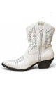 Bota cuero tejana Benditas Mujeres West Blanco