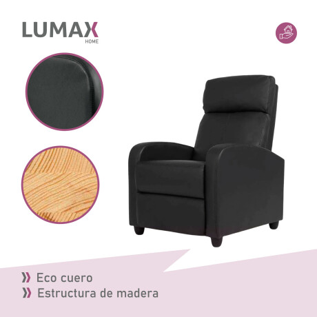 Sillón Reclinable Charlton Butaca Sofa Living Negro