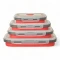 Set X4 Taper Contenedor Silicona Plegables Tapa Plastico Hermetica Rojo