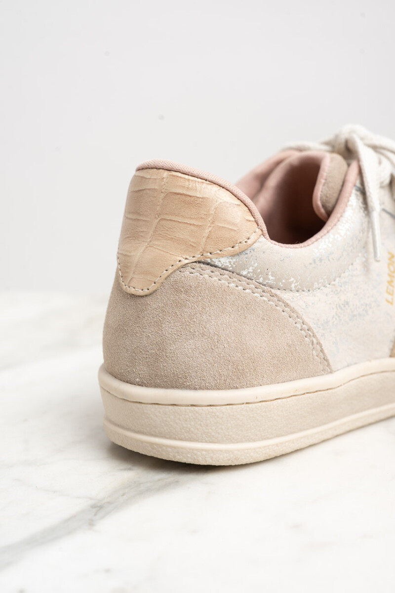 Zapatilla Cuero Gastado Nácar