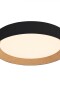 Luminaria led Diseño circular con Símil madera 40W Dimerizable, 45cm NEGRO