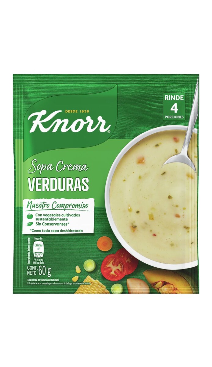 SOPA KNORR CREMA (02) VEGETALES SOBRE 64GRS 