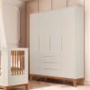 Ropero 4 puertas 3 cajones - Boom Gris