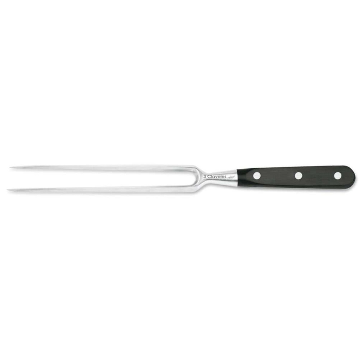 Tenedor Trinchar 16Cm C/ Pvc Mango Forge 3 Claveles - Negro 