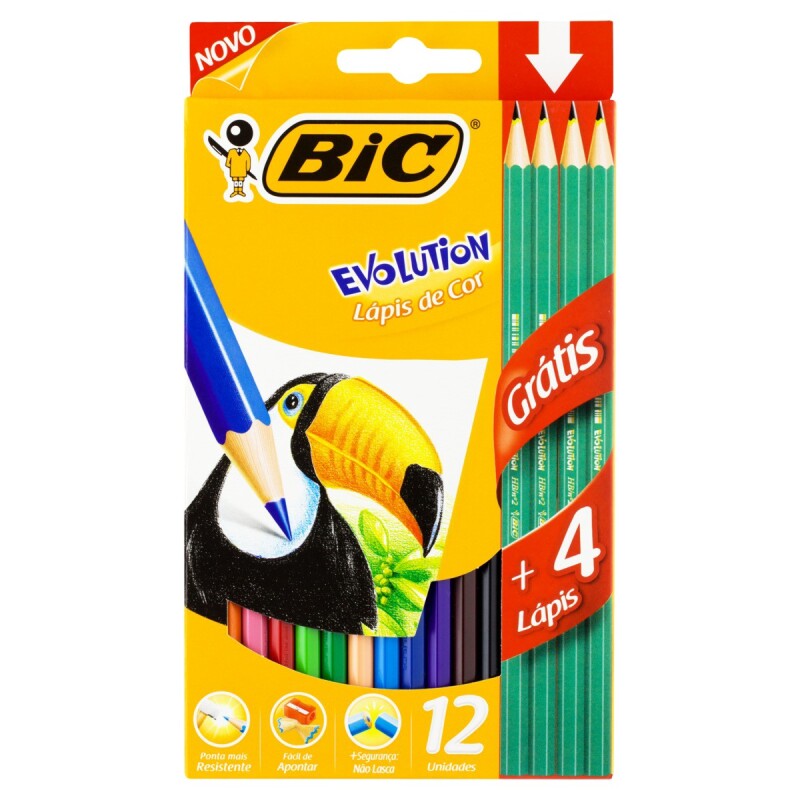 Lápices De Colores X12 Con 4 Grafito De Regalo Bic #Lápices De Colores Bic x12 Con 4 Grafito de Regalo
