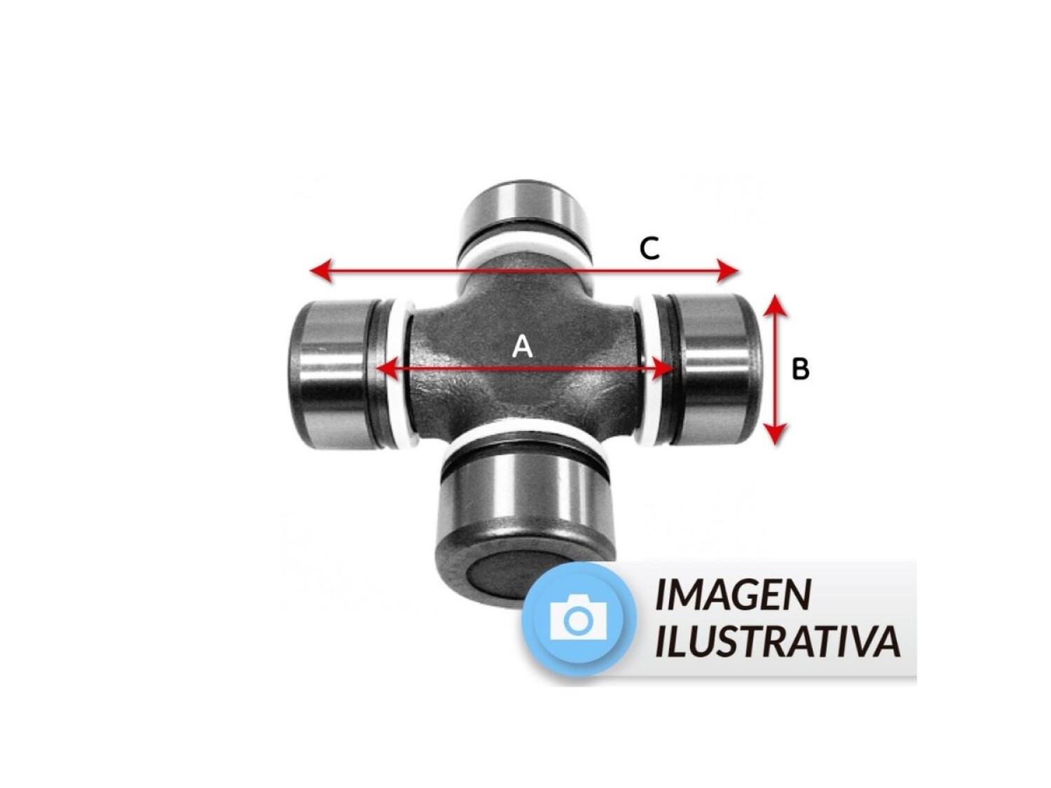 CRUCETA A:67,6mm B:27mm C:92mm — Larrique Rulemanes