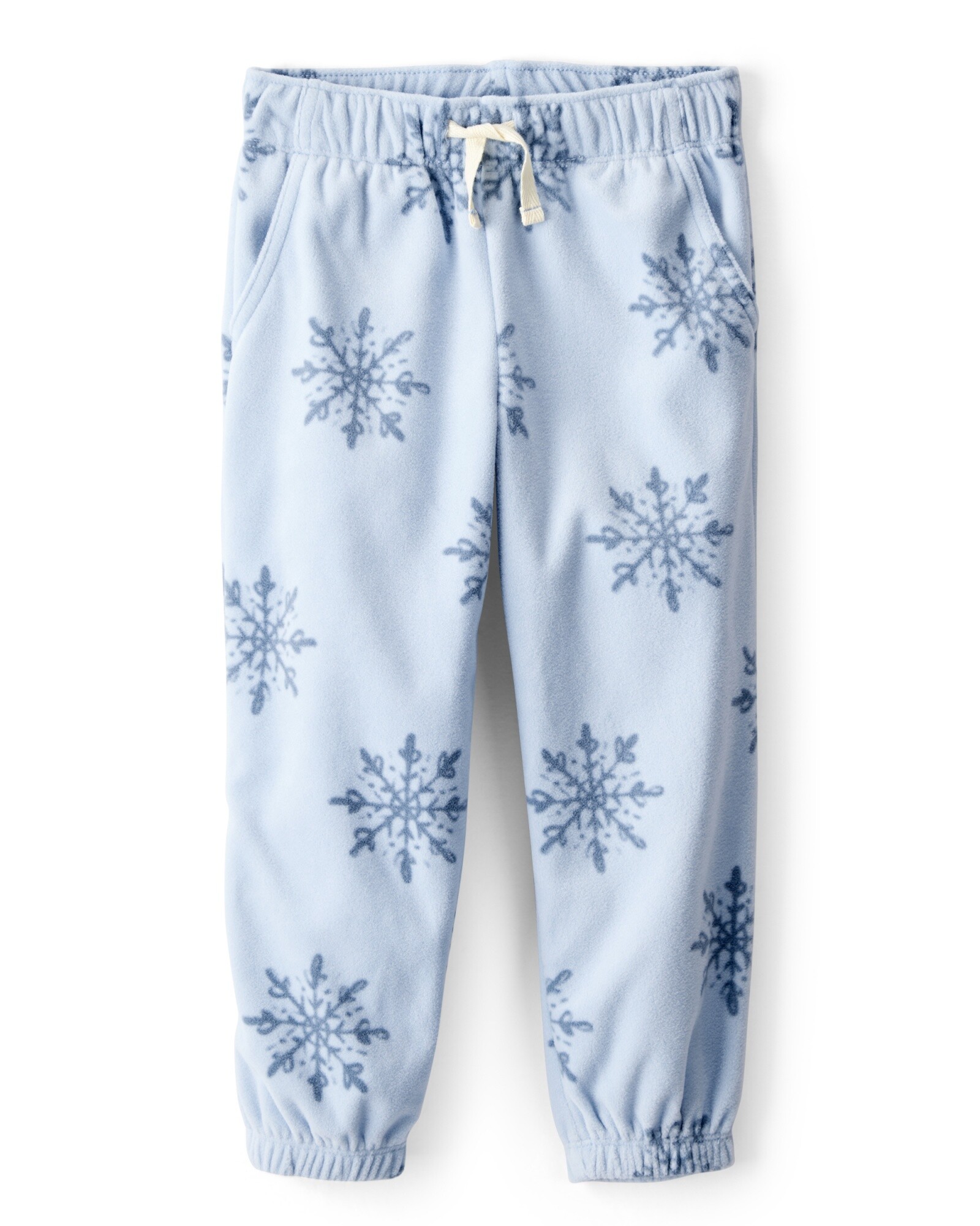 Pantalón de micropolar, azul, diseño copos Sin color