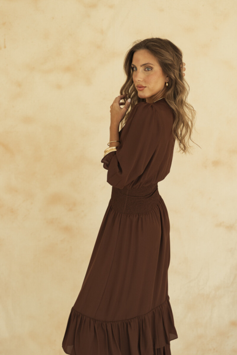 VESTIDO VALENTINA MAXI BROWN VESTIDO VALENTINA MAXI BROWN