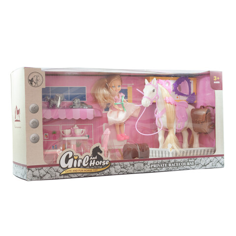 Outlet Caballo C/Muñeca y Accesorios 17*17cm Outlet Caballo C/muñeca Y Accesorios 17*17cm