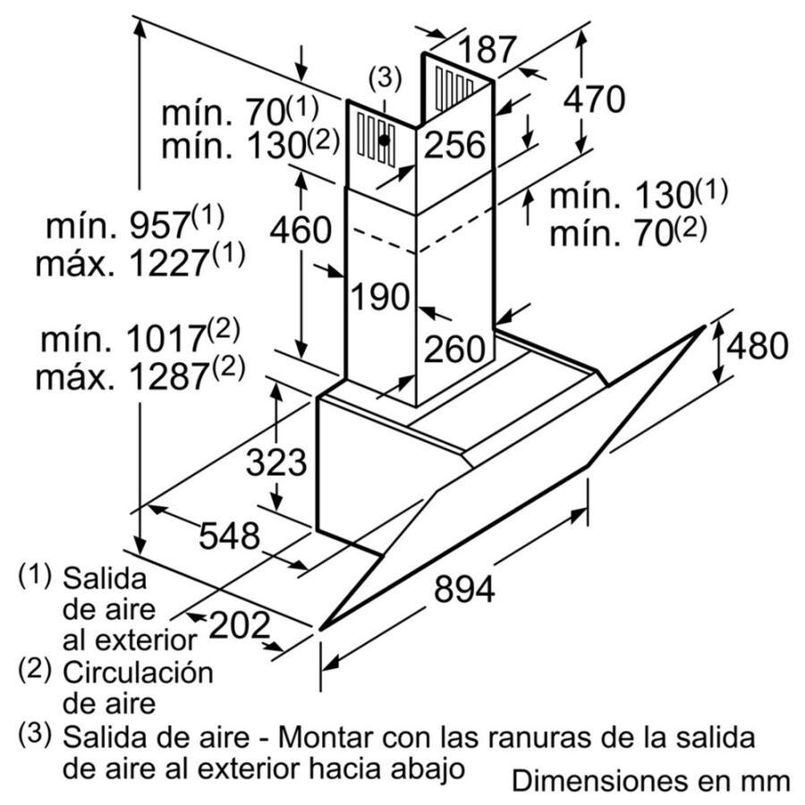 Campana de pared Bosch Inclinada 90cm Campana de pared Bosch Inclinada 90cm