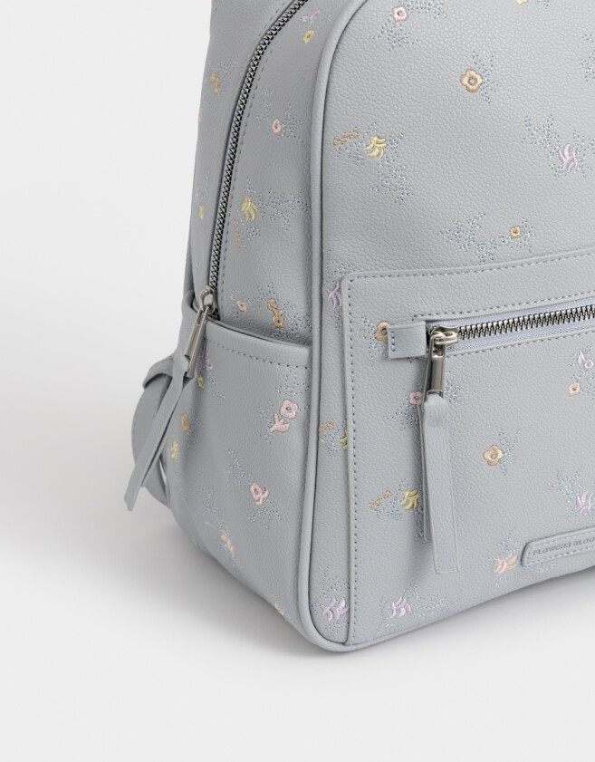 Mochilas Urbanas Estampados Mochila De Cuerina Flores - Estampado Flores