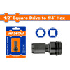 ADAPTADOR DE ´´1/2 ´´ A ´´1/4´´ HEXAGONAL WADFOW WSV7K01 ADAPTADOR DE ´´1/2 ´´ A ´´1/4´´ HEXAGONAL WADFOW WSV7K01