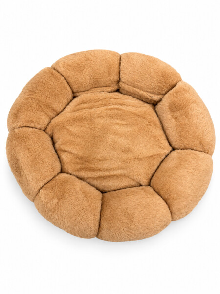 CAMA PERROS FLOR MARRON