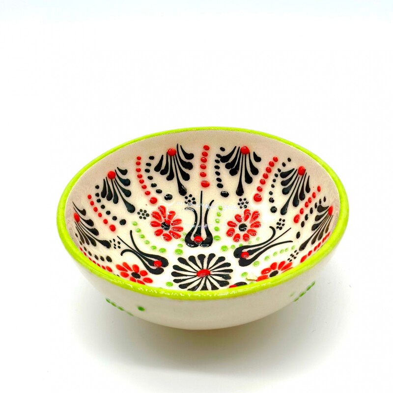 Bowl de cerámica pintado 12 cm Blanco