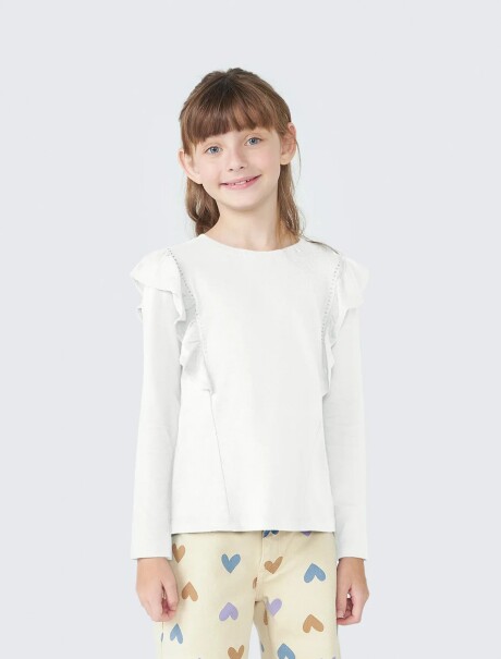 BLUSA INFANTIL CON VOLADOS BEIGE