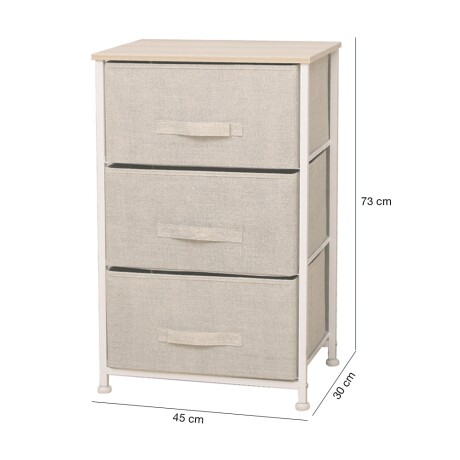 Mueble Organizador 3 Cesto Cajones Tela Esctructura Acero Lino