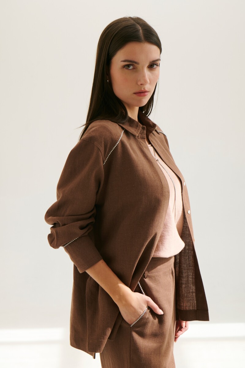 SOBRECAMISA LINO LAIA MOCCA