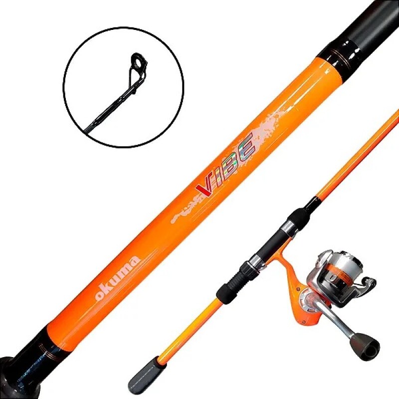 Combo Okuma Vibe Caña 2,10 Mts Naranja