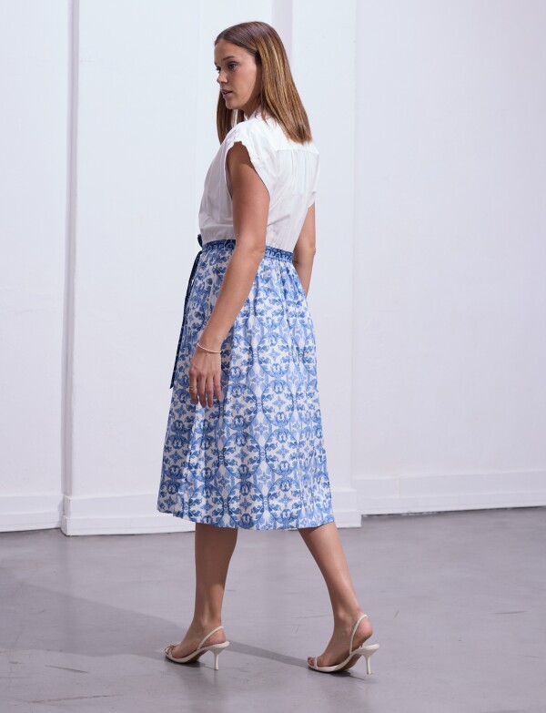 Vestido Esc Camisa L CELESTE/MULTI