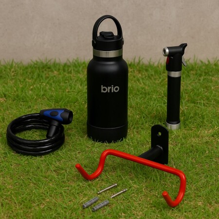 PACK BOTELLA TERMICA + INFLADOR + TRANCA Y SOPORTE BICI PACK BOTELLA TERMICA + INFLADOR + TRANCA Y SOPORTE BICI