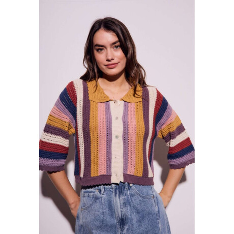 Camisa Crochet Rayada Multi