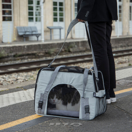 BOLSO MASCOTA P/VIAJE GRIS POLIESTER 6ANI1032