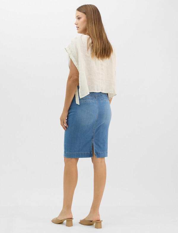 Falda De Denim Tubo A La Rodilla JEAN