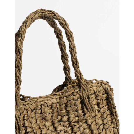 Cartera Efecto Rafia Verde Medio