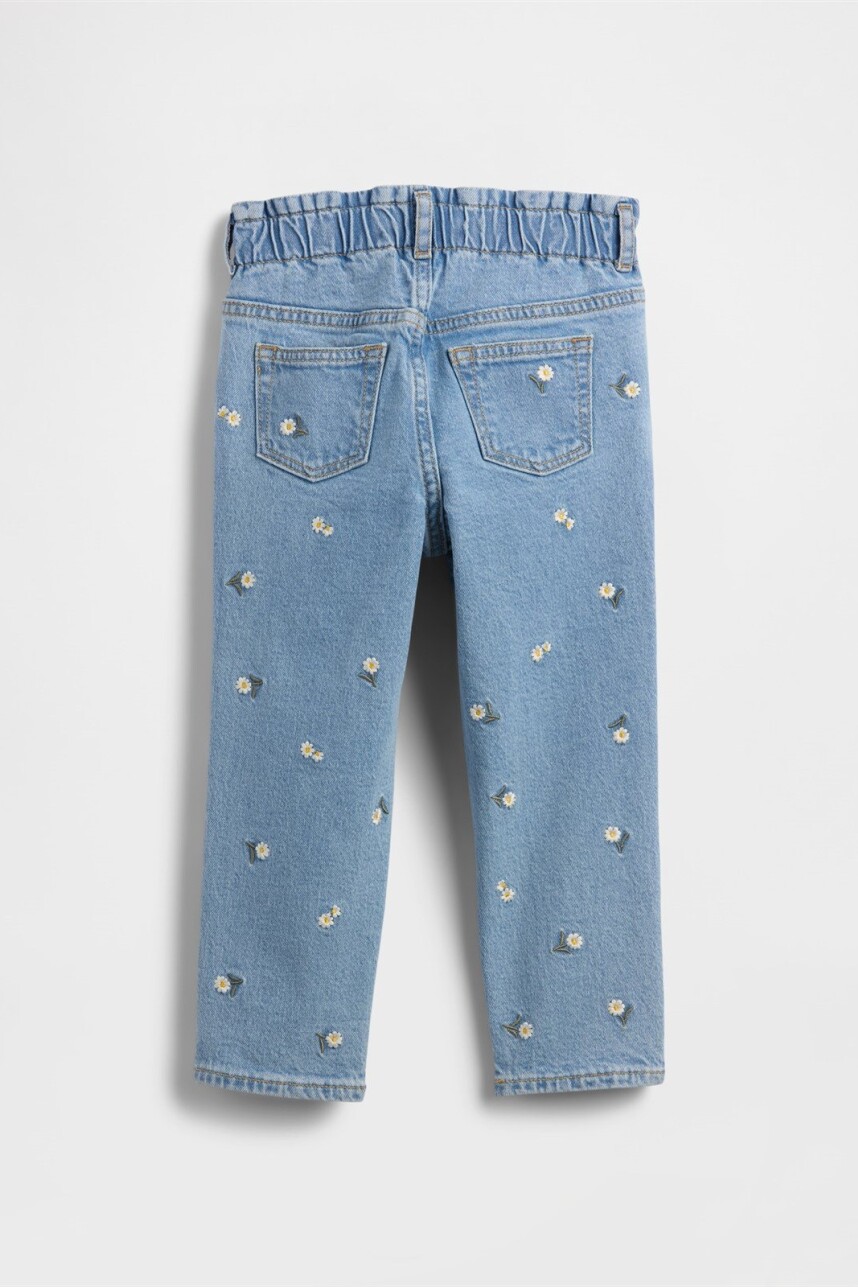 Jean Mom Toddler Niña Light Wash