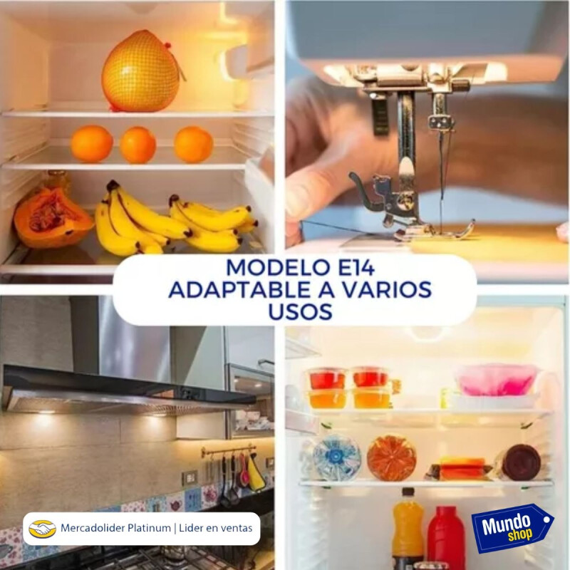 Lampara E14 Para Horno, Heladera, Lampara De Sal 15w Gris