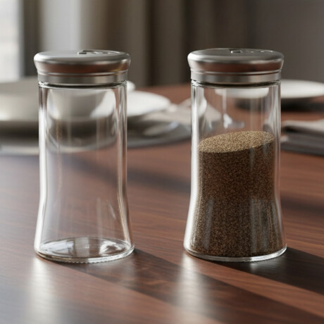 Set x2 Salero y Pimentero 100 ml TRANSPARENTE