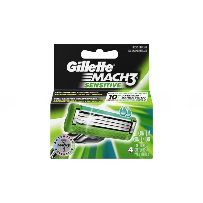GILLETTE MACH 3 RPTO X 4 SENSITIVE UNID. única