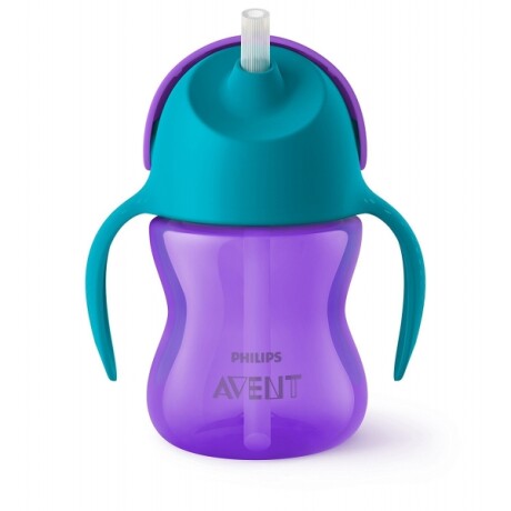 Vaso Avent straw cup con bombilla flexible 200ml violeta VIOLETA