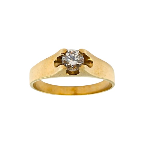 Anillo Solitario-Oro bajo-Piedra Zirconia-AN8083 conpiedra