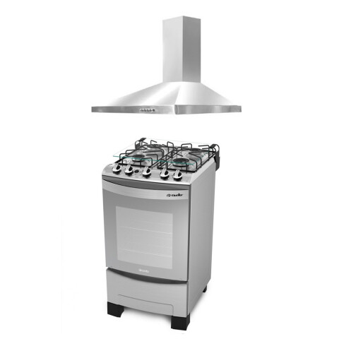 Combo Cocina 4h Mueller Decorato + Campana 60 Cm Inox Combo Cocina 4h Mueller Decorato + Campana 60 Cm Inox