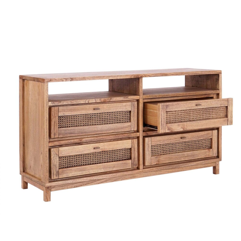 COMODA 4 CAJONES MADERA NATURAL-BEIGE TRENTO