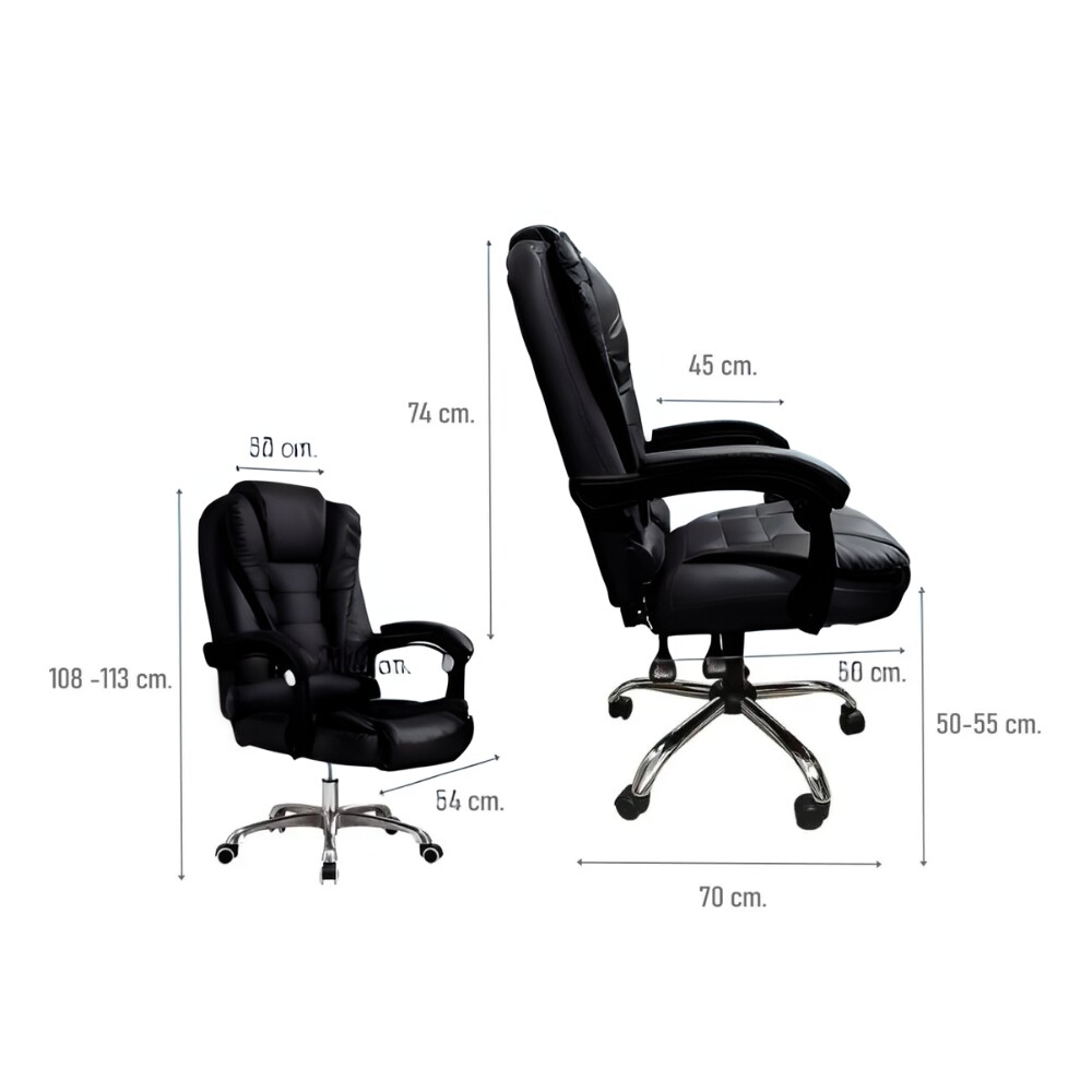 SILLA DE ESCRITORIO CON MASAJEADOR EJECUTIVA CORPORATIVA ERGONÓMICA NEGRO