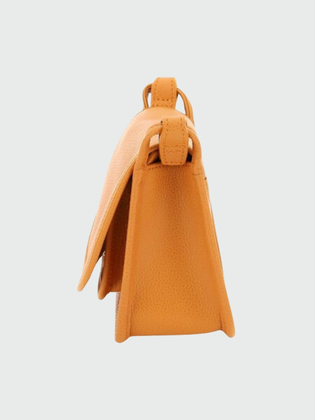 Longchamp -Cartera de cuero cruzada con solapa, Le Foulonné Naranja