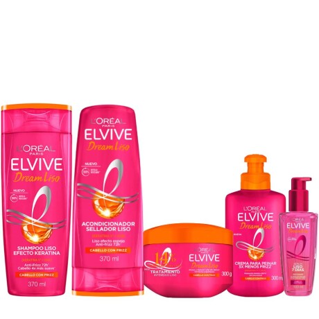 Pack Elvive Dream Liso Shampoo + Acondicionador + Sérum + Crema de Peinar + Mascarilla Pack Elvive Dream Liso Shampoo + Acondicionador + Sérum + Crema de Peinar + Mascarilla
