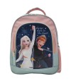 Mochila Infantil Frozen Jacquard Grande 40 x 30 cm Rosa/Celeste