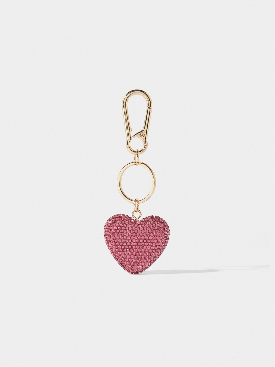 Llavero Charm De Corazón rosa