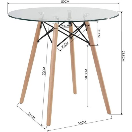 Mesa Redonda De Vidrio Ø80cm x Alto 75cm Mesa Redonda De Vidrio Ø80cm x Alto 75cm