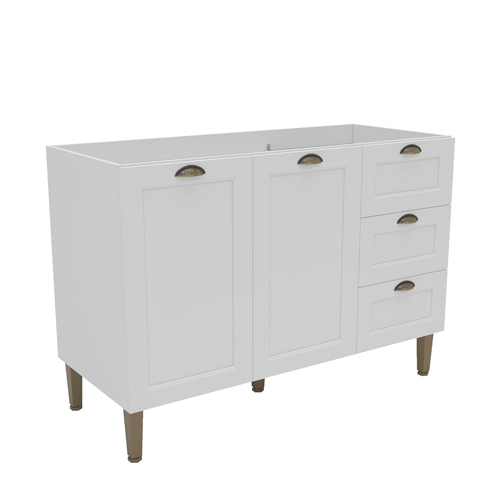 BAJO MESADA 2 PUERTAS Y 3 CAJONES MODELO PROVENZAL 1200 MM Bajo Mesada 2 Puertas Y 3 Cajones Modelo Provenzal 1200 Mm