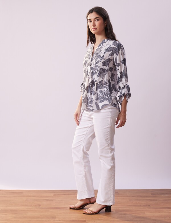 Blusa Gasa Print MULTI/GRIS