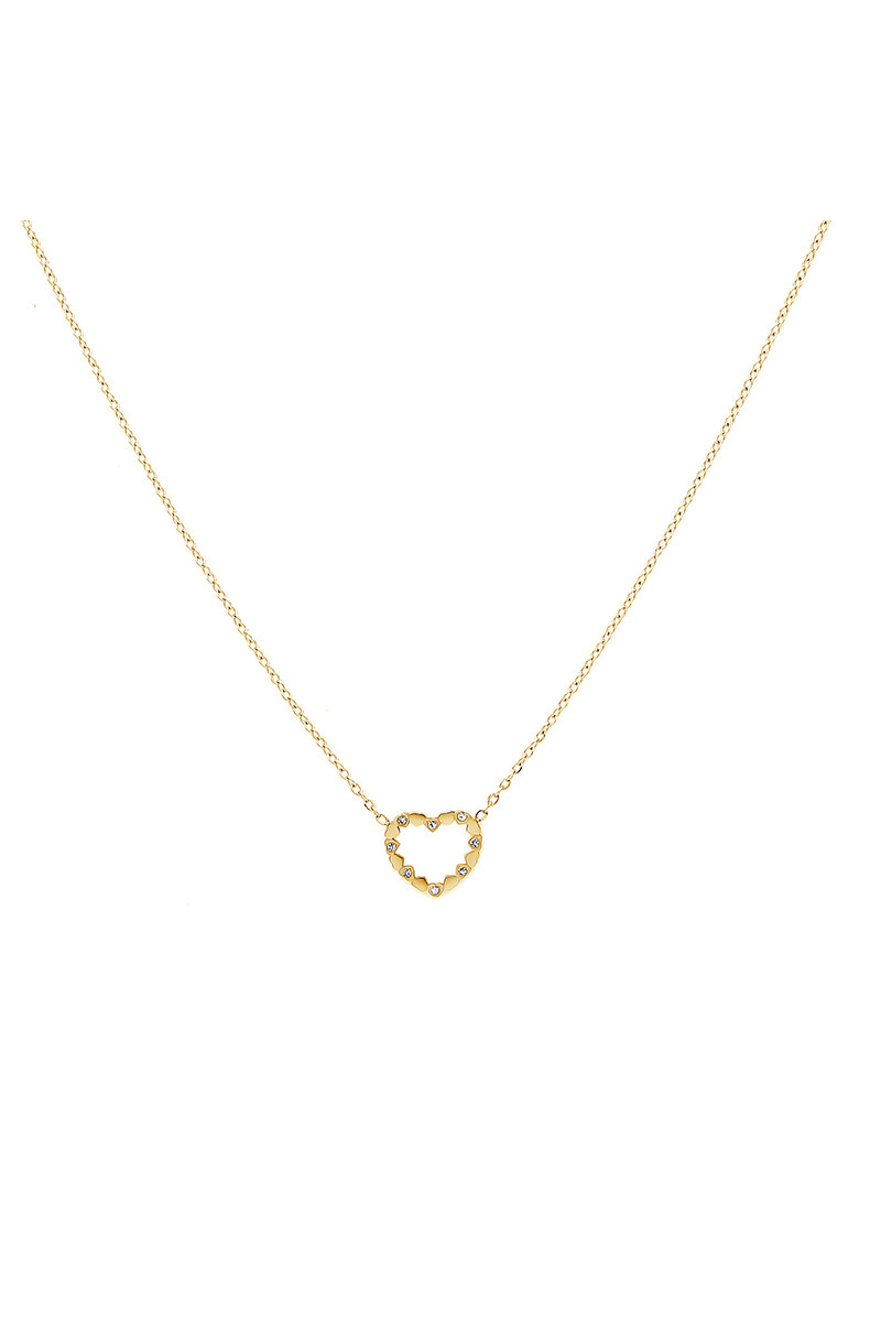 Collar Corazon y Piedras Oreiro - dorado 