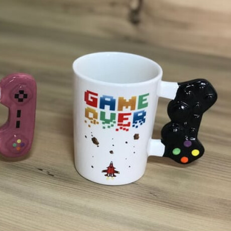 Taza de cerámica modelo joystick Negro