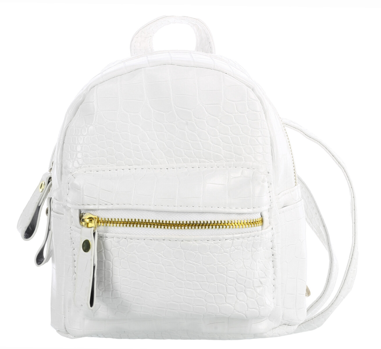 Mochila Miss Carol en material simil croco - Blanco 